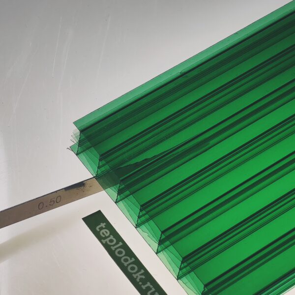 Сотовый поликарбонат 16 мм, зеленый, 1,5 кг/м2, лист 2,1х12 м, ULTRAMARIN