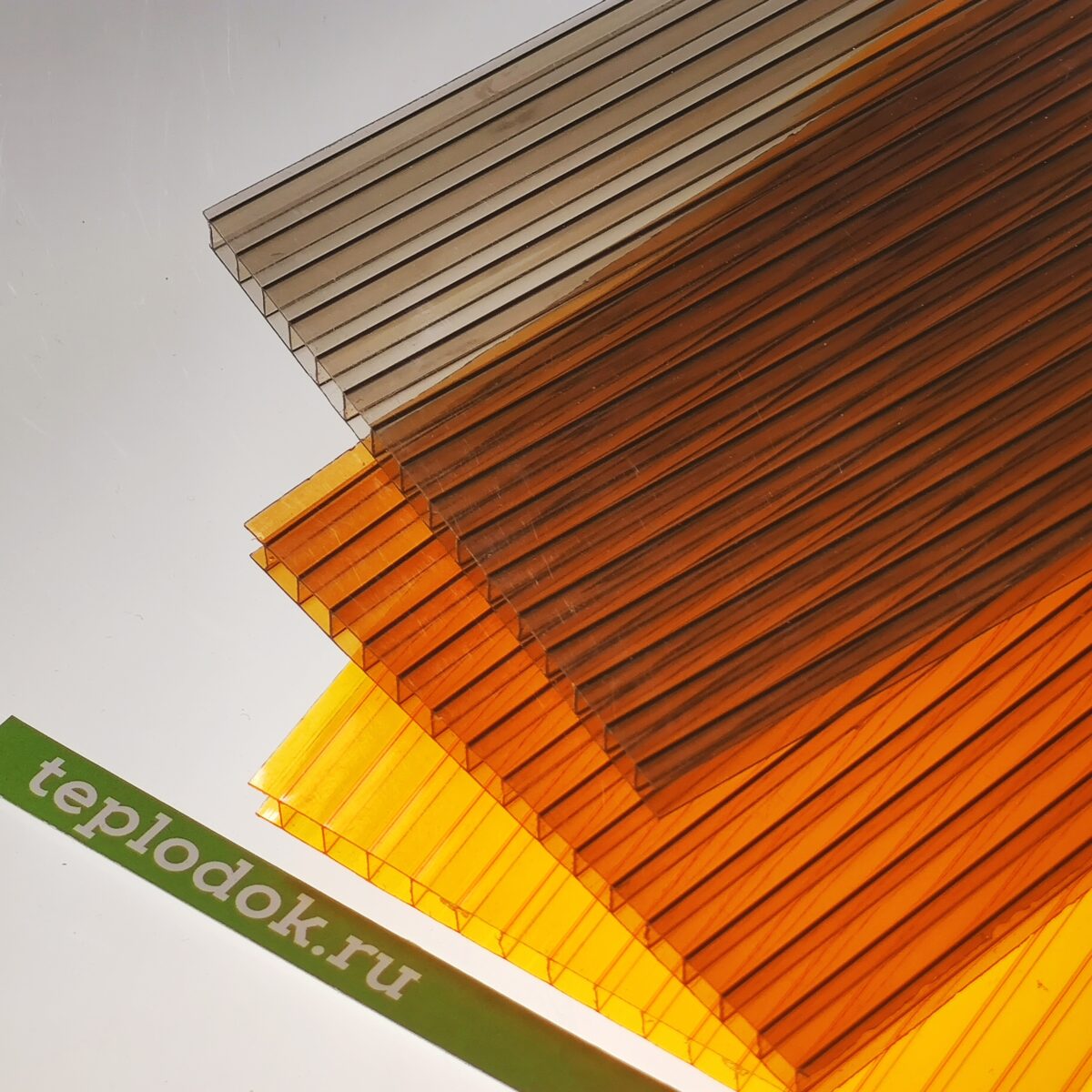 Сотовый поликарбонат 6 мм, оранж, 1кг/м2, лист 2,1х12 м, ULTRAMARIN