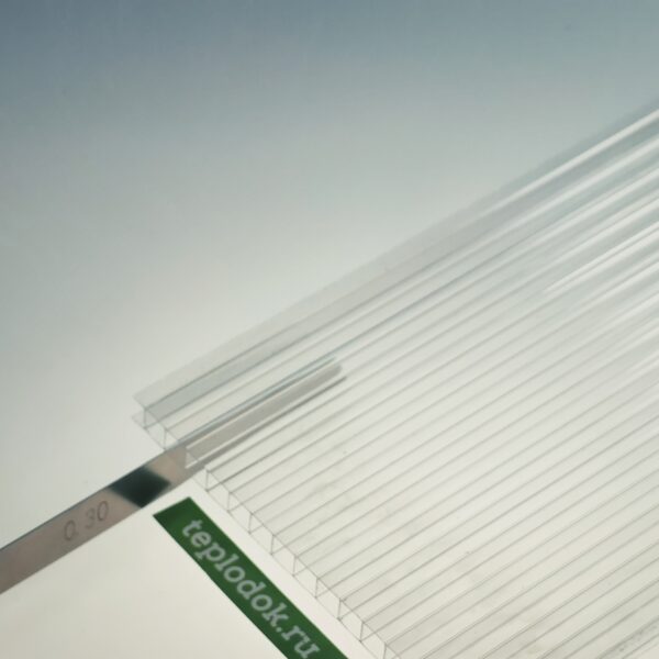 Сотовый поликарбонат 6 мм,прозрачный, 1кг/м2, лист 2,1х12 м, ULTRAMARIN